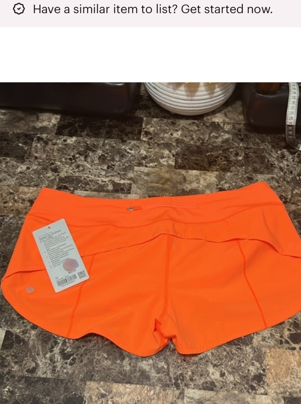 LULULEMON SPEED UP LOW RISE SHORT 2.5” SIZE 8" ORANGE COLOR - Picture 4 of 16